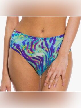 Kiniki Women Tan Through High Waisted White Bikini Brief Quick Dry Sz 16 18 New
